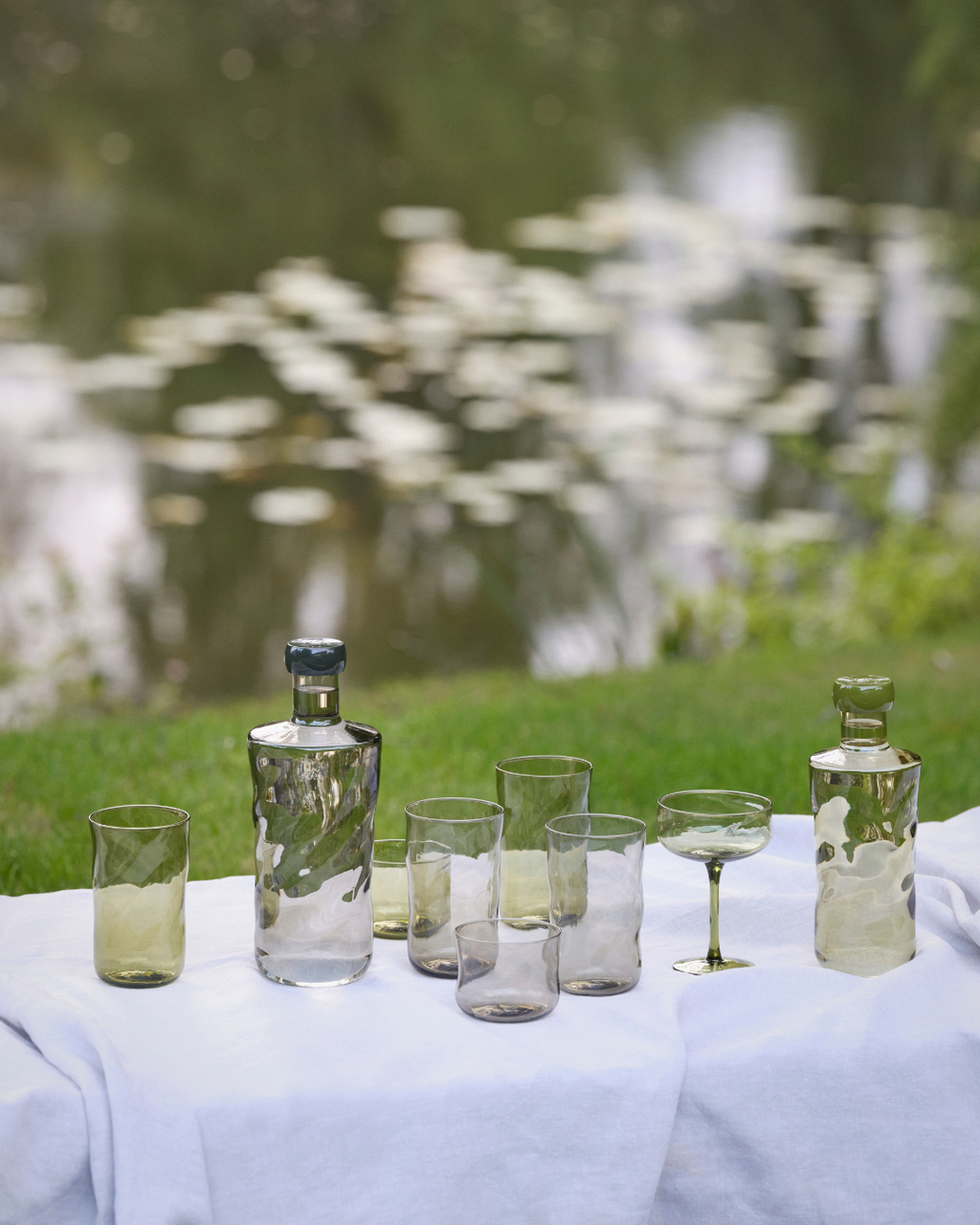 Swirl Small Tumbler Glasses Moss - Set of 2 pieces