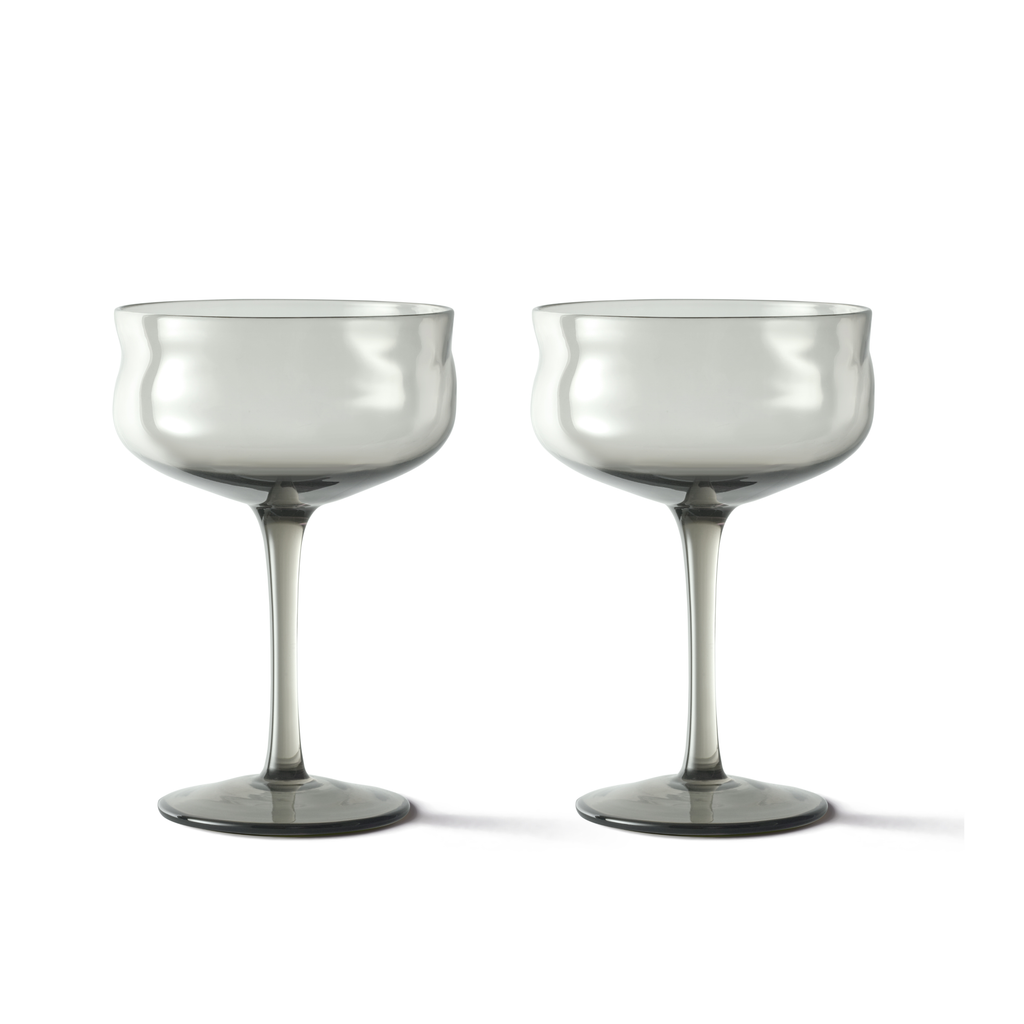 Swirl Coupe Glas Mist - Set van 2 stuks