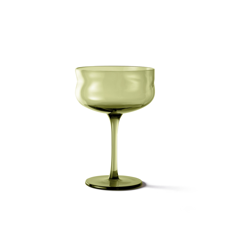Swirl Coupe Glasses Moss - Set of 2 pieces