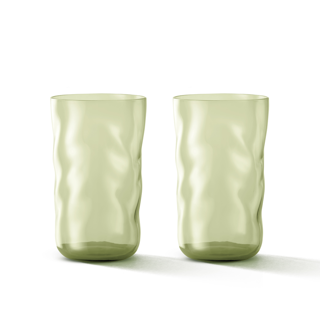 Swirl Longdrink Glasses Moss - Set of 2 pieces