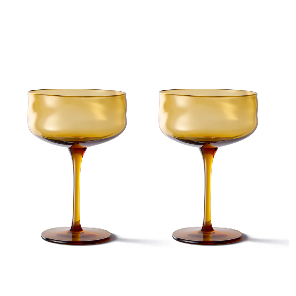 Swirl Coupe Glasses Dune - Set of 2 pieces