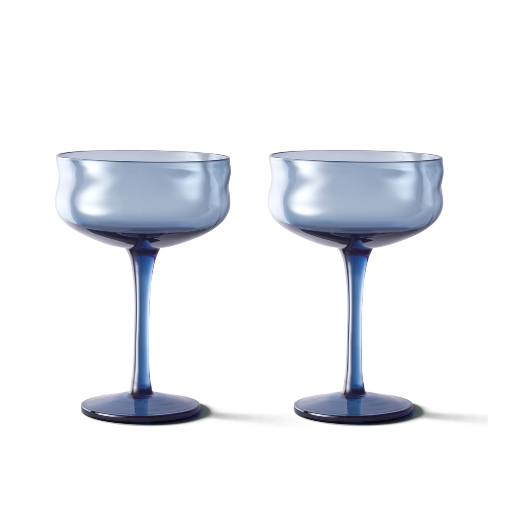 Swirl Coupe Glasses Midnight - Set of 2 pieces