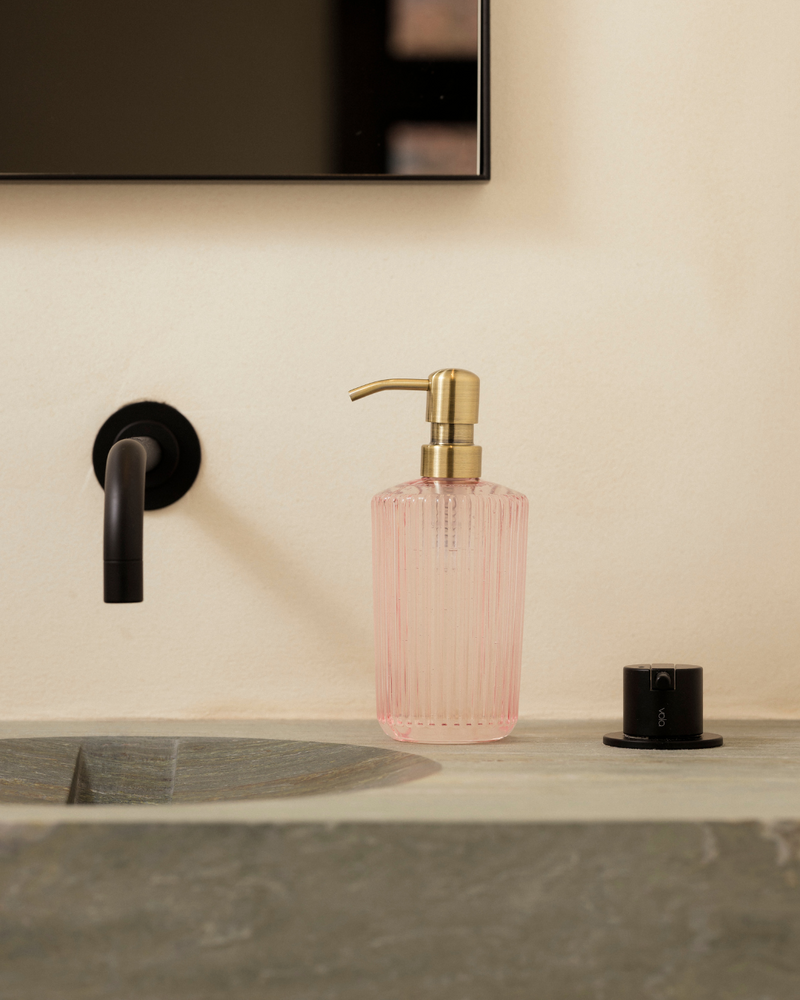 Ribbed Hand Wash Dispenser Pink