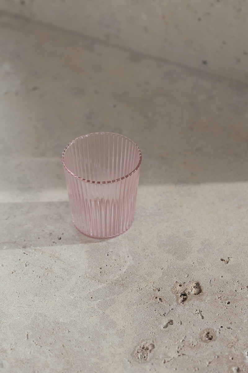 Ribbed Glasses Pink - Set of 2 pieces