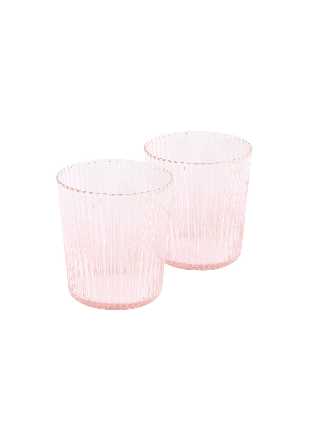 Ribbed Gläser Pink– Set aus 2 Stück 