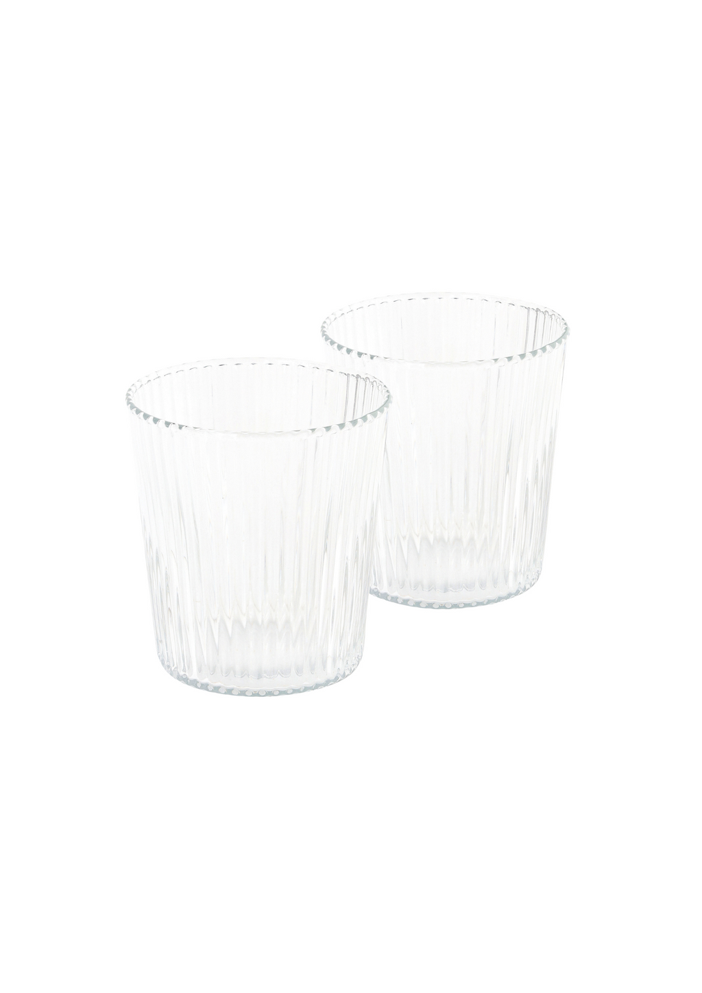 Ribbed Glasses White Haven - Set of 2 pieces